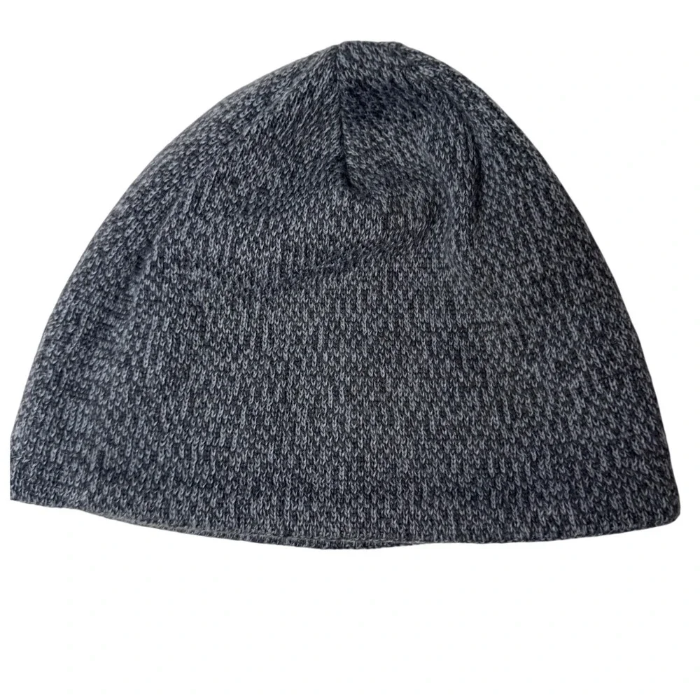 The North Face Gray Marled Knit Fleece Lined Wool Blend Beanie Hat Unisex OS